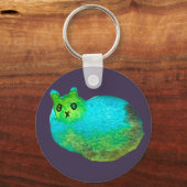 Porte-clés Image d'art de chat bleu gras mou (Recto)