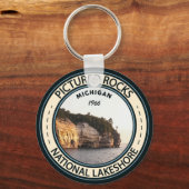 Porte-clés Image de Rocks National Lakeshore Michigan Badge (Recto)