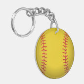 Porte-clés Image de Softball Jaune (Devant gauche)