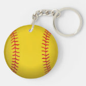 Porte-clés Image de Softball Jaune (Dos)