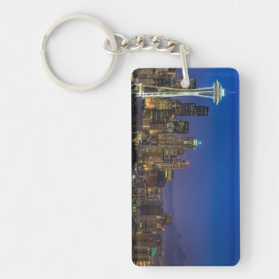 Porte-clés Image d'horizon de Seattle en quelques heures de