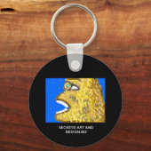 Porte-clés Image d'une tête de singe, aux cheveux jaunes, gra (Recto)