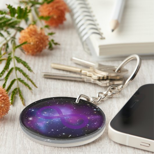 Porte-clés Image espace violet (Devant droit)