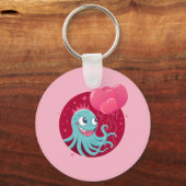 Porte-clés Image mignonne d'un poulpe tenant des ballons (Verso)