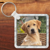 Porte-clés Image moderne personnalisée Aimer Paw Coeur Texte (Recto)