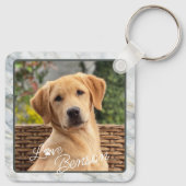 Porte-clés Image moderne personnalisée Aimer Paw Coeur Texte (Dos)