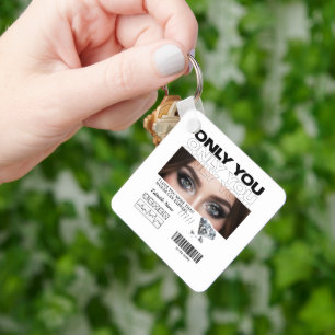 Porte-clés Image Yeux Personnalisés, texte Personnalisé