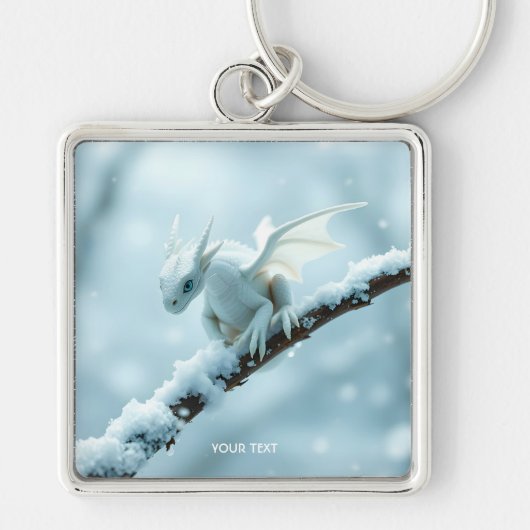 Porte-clés Imaginaire Bébé blanc mignon Dragon (Devant)