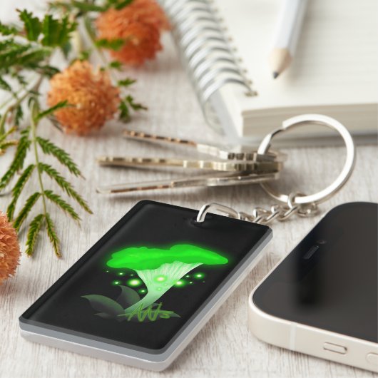 Porte-clés Imaginaire Chanterelle Champignon vert brillant (Devant droit)