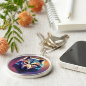 Porte-clés Imaginaire Colorful Wolf Style Art Déco (Côté)