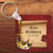 Porte-clés Imaginaire Couronne Épée Chevalier Médiéval Bar Mi (Recto)