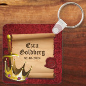 Porte-clés Imaginaire Couronne Épée Chevalier Médiéval Bar Mi (Verso)