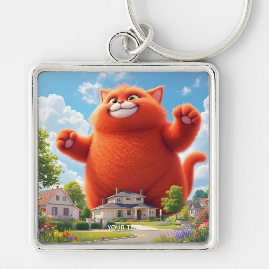 Porte-clés Imaginaire Cute Big Orange Chat (Devant)