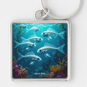 Porte-clés Imaginaire Cute Skeleton Fish School