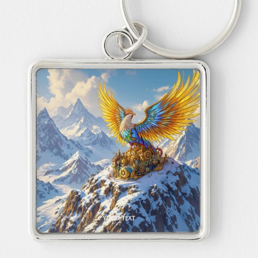 Porte-clés Imaginaire Cute Steampunk Mountains Phoenix (Devant)