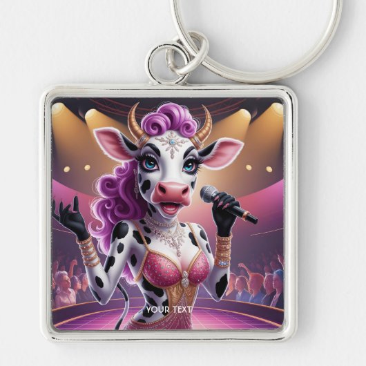 Porte-clés Imaginaire Cute Superbe Vache Popstar (Devant)