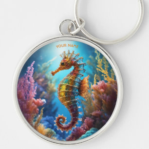 Porte-clés Imaginaire Cute Transparent Crystal Seahorse