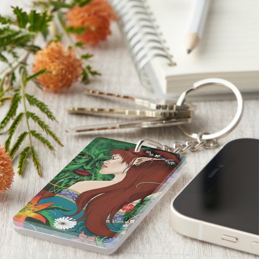 Porte-clés Imaginaire d'elfe vert (Devant droit)