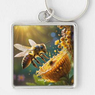 Porte-clés Imaginaire Fleurs d'abeilles mignonnes soleil
