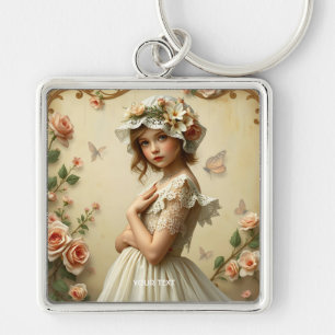 Porte-clés Imaginaire Fleurs Victoriennes mignonnes 
