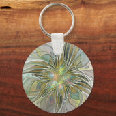 Porte-clés Imaginaire Floral Fleur Art Fractal Moderne Avec O (Recto)