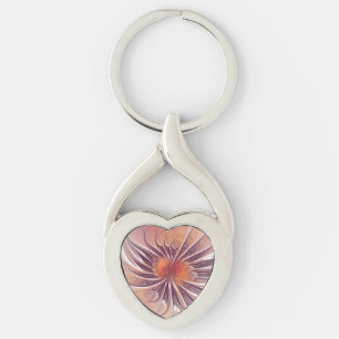 Porte-clés Imaginaire Floral, Fleur Fractale Abstraite Coloré