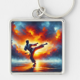 Porte-clés Imaginaire joli Sunset Karate Fighter