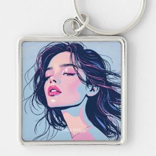 Porte-clés Imaginaire jolie fille rose bleue rose