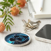 Porte-clés Imaginaire jolie Panthère Bleue En Colère (Côté)