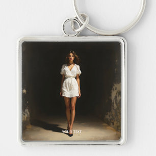 Porte-clés Imaginaire jolie robe blanche fille