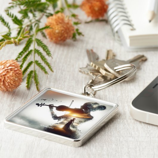 Porte-clés Imaginaire jolie violon fille soleil (Côté)