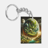 Porte-clés Imaginaire Magique Planète Avec Nature Céleste (Devant gauche)