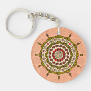 Porte-clés Imaginaire Mehndi Porte - clé acrylique or
