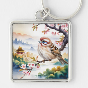 Porte-clés Imaginaire mignon Fleur d'oiseau chinois
