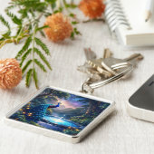 Porte-clés Imaginaire mignon Nuit Poudre Peacock (Côté)