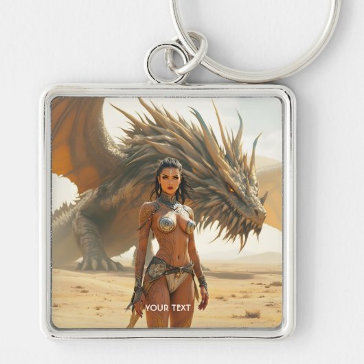 Porte-clés Imaginaire mignonne fille Dragon désert (Devant)