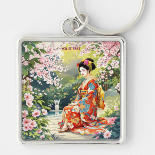Porte-clés Imaginaire mignonne fille Kimono Sakura