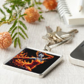 Porte-clés Imaginaire Mignonne fille robe feu (Côté)