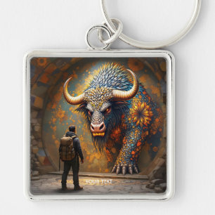 Porte-clés Imaginaire mignonne mythique Bull Mosaïque
