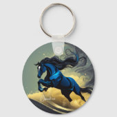 Porte-clés Imaginaire noir Stallion dans le désert (Verso)