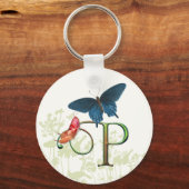 Porte-clés Imaginaire papillon monogramme P (Recto)