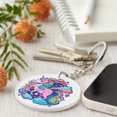 Porte-clés Imaginaire Unicorne vibrant (Devant droit)