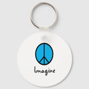 Porte-clés Imaginez le symbole de paix BLEU