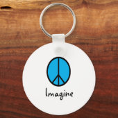 Porte-clés Imaginez le symbole de paix BLUE (Recto)