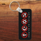 Porte-clés Imaginez Pas De Religion Métal Anti-Communiste (Recto)