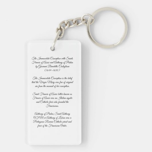 Porte-clés Immaculée conception (Dos)