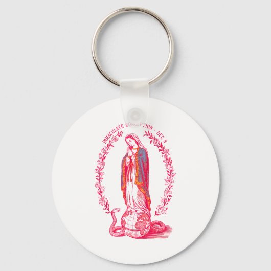 Porte-clés Immaculée Conception 8 déc Vierge Marie Catholique (Recto)