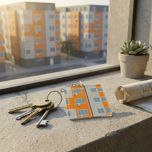 Porte-clés Immeuble d'appartements modernes avec climatiseurs
