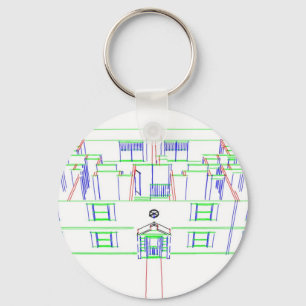 Porte-clés Immeuble / Maison : Dessin de marqueur