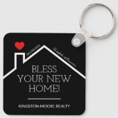 Porte-clés Immobilier Maison Coeur Personnalisé Realtor Busin (Dos)